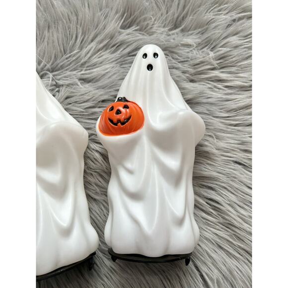 VTG Empire Halloween Ghost W/Jackolantern Blow Mold Pathway Lights Toppers Set/3 - Picture 4 of 7